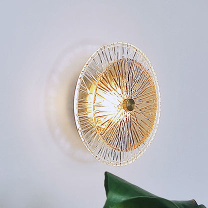 Modern Luxury Round Metal Glass LED Wall Sconce Lamp For Living Room