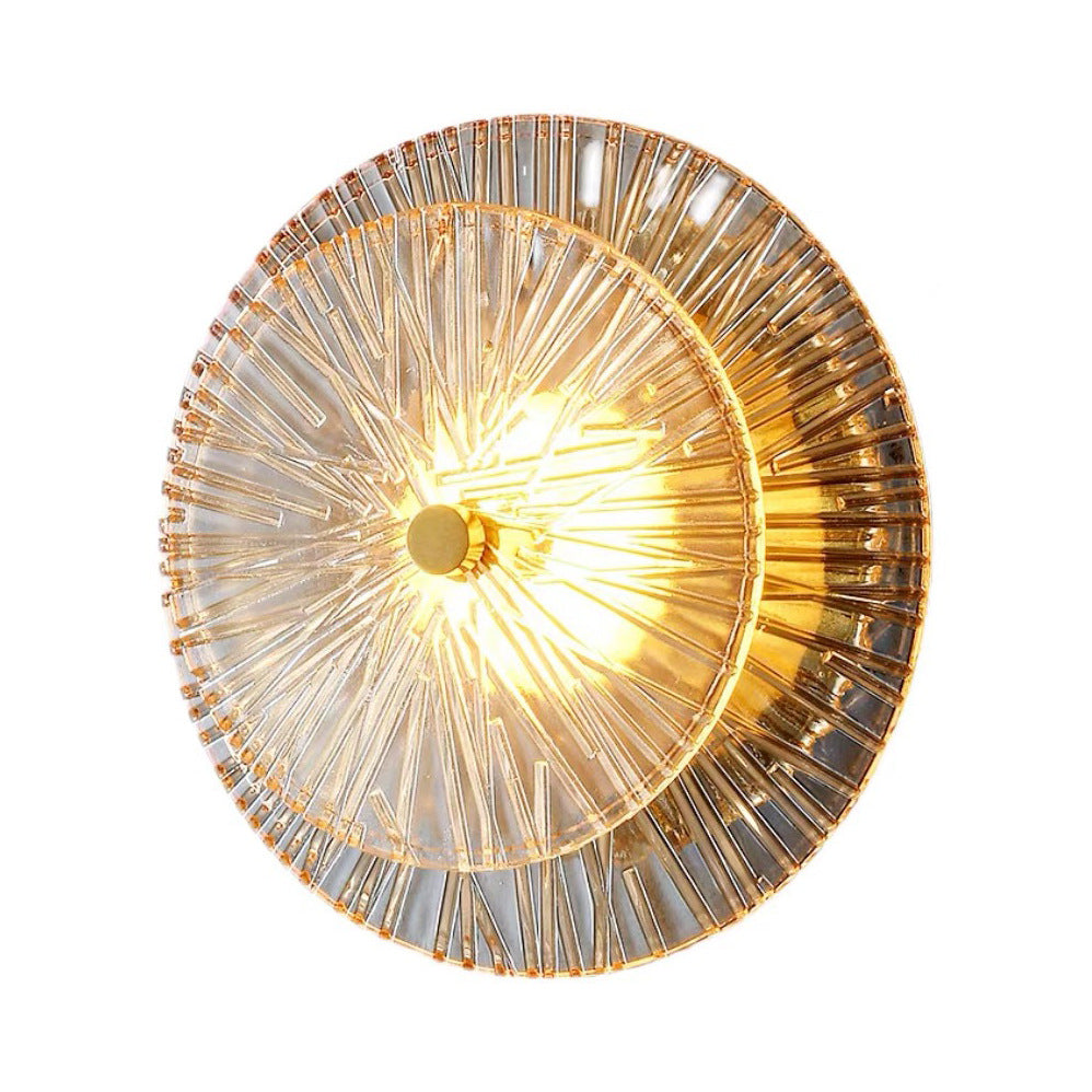 Modern Luxury Round Metal Glass LED Wall Sconce Lamp For Living Room