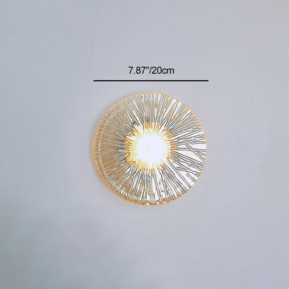 Modern Luxury Round Metal Glass LED Wall Sconce Lamp For Living Room