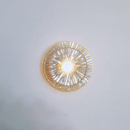 Modern Luxury Round Metal Glass LED Wall Sconce Lamp For Living Room