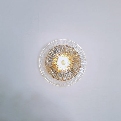 Modern Luxury Round Metal Glass LED Wall Sconce Lamp For Living Room