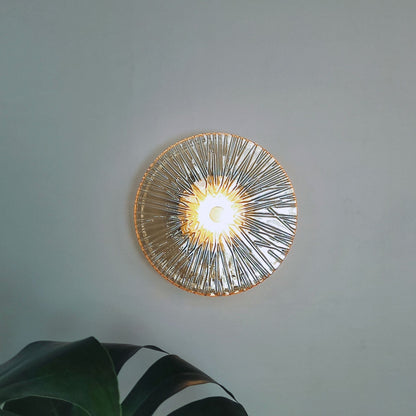 Modern Luxury Round Metal Glass LED Wall Sconce Lamp For Living Room