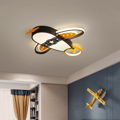 Modern Eclectic Kids Airplane Acrylic LED Flush Mount Ceiling Light For Bedroom