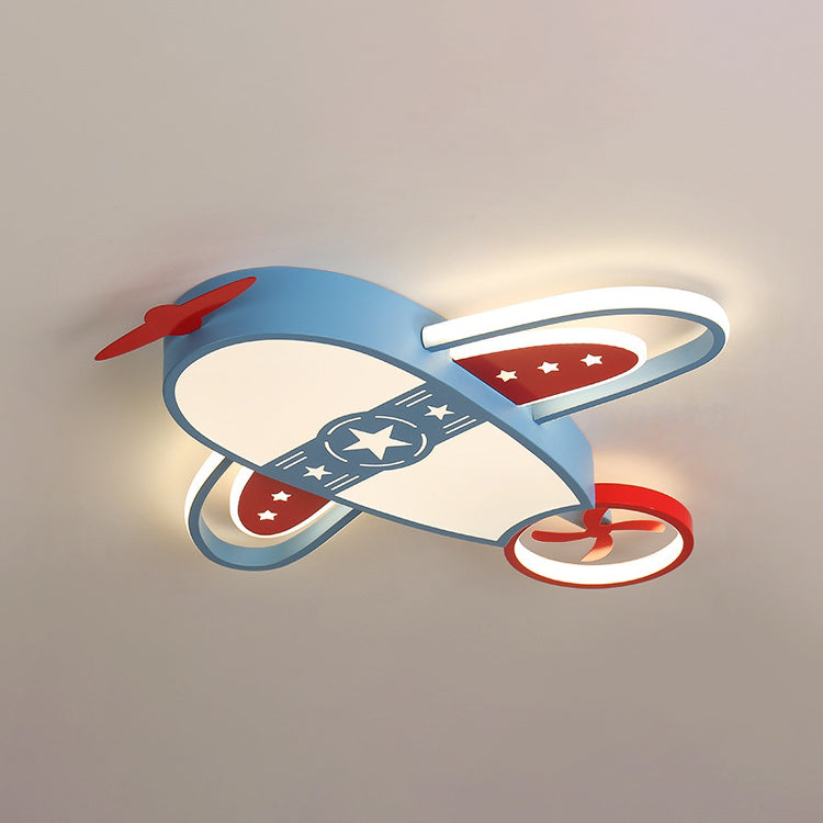 Modern Eclectic Kids Airplane Acrylic LED Flush Mount Ceiling Light For Bedroom