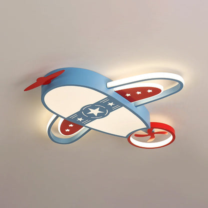 Modern Eclectic Kids Airplane Acrylic LED Flush Mount Ceiling Light For Bedroom