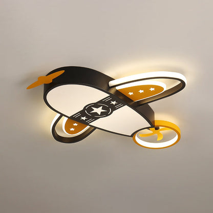 Modern Eclectic Kids Airplane Acrylic LED Flush Mount Ceiling Light For Bedroom