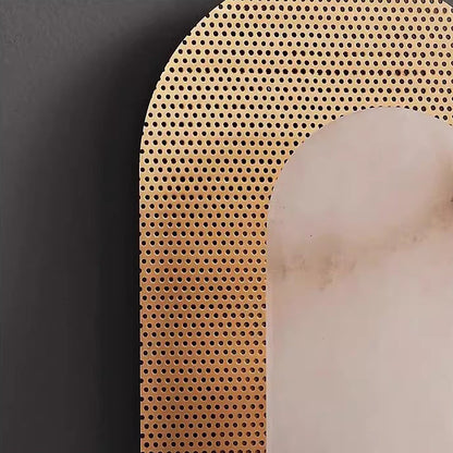 Modern Luxury Oval Copper Marble 1-Light Wall Sconce Lamp For Living Room