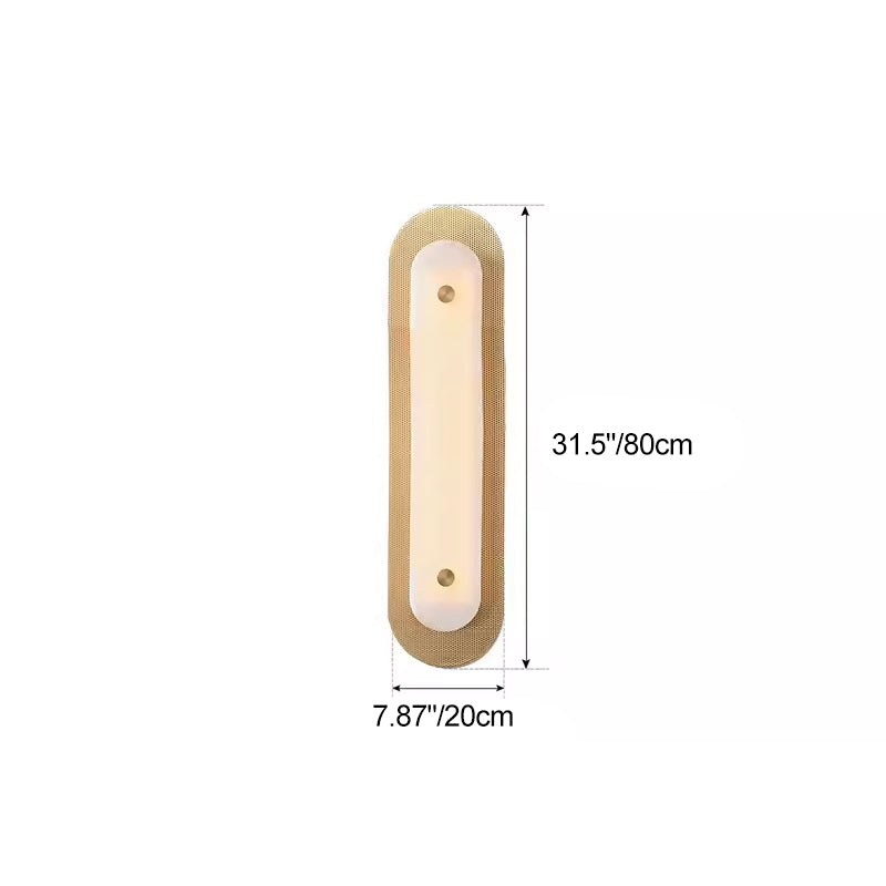 Modern Luxury Oval Copper Marble 1-Light Wall Sconce Lamp For Living Room