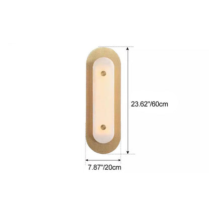Modern Luxury Oval Copper Marble 1-Light Wall Sconce Lamp For Living Room