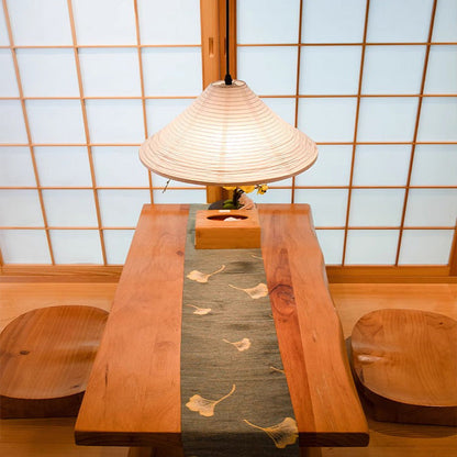 Traditional Japanese Cone Iron Paper 1-Light Pendant Light For Living Room