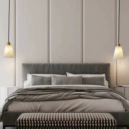 Modern Luxury Cone Copper Marble 1-Light Pendant Light For Bedroom