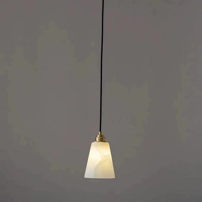 Modern Luxury Cone Copper Marble 1-Light Pendant Light For Bedroom
