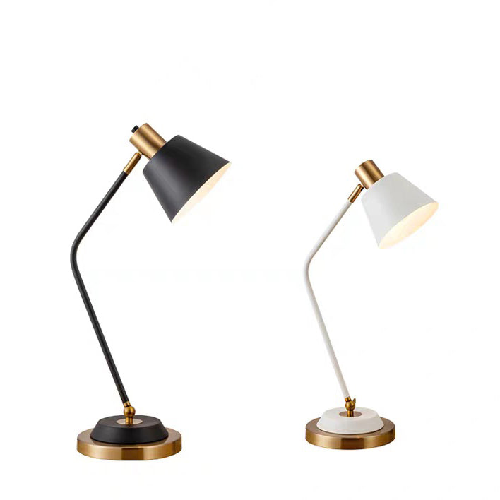 Contemporary Nordic Frustum Cone Metal 1-Light Table Lamp For Bedroom