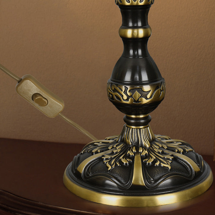 Traditional Vintage Dome Crystal Copper 1-Light Table Lamp For Bedroom
