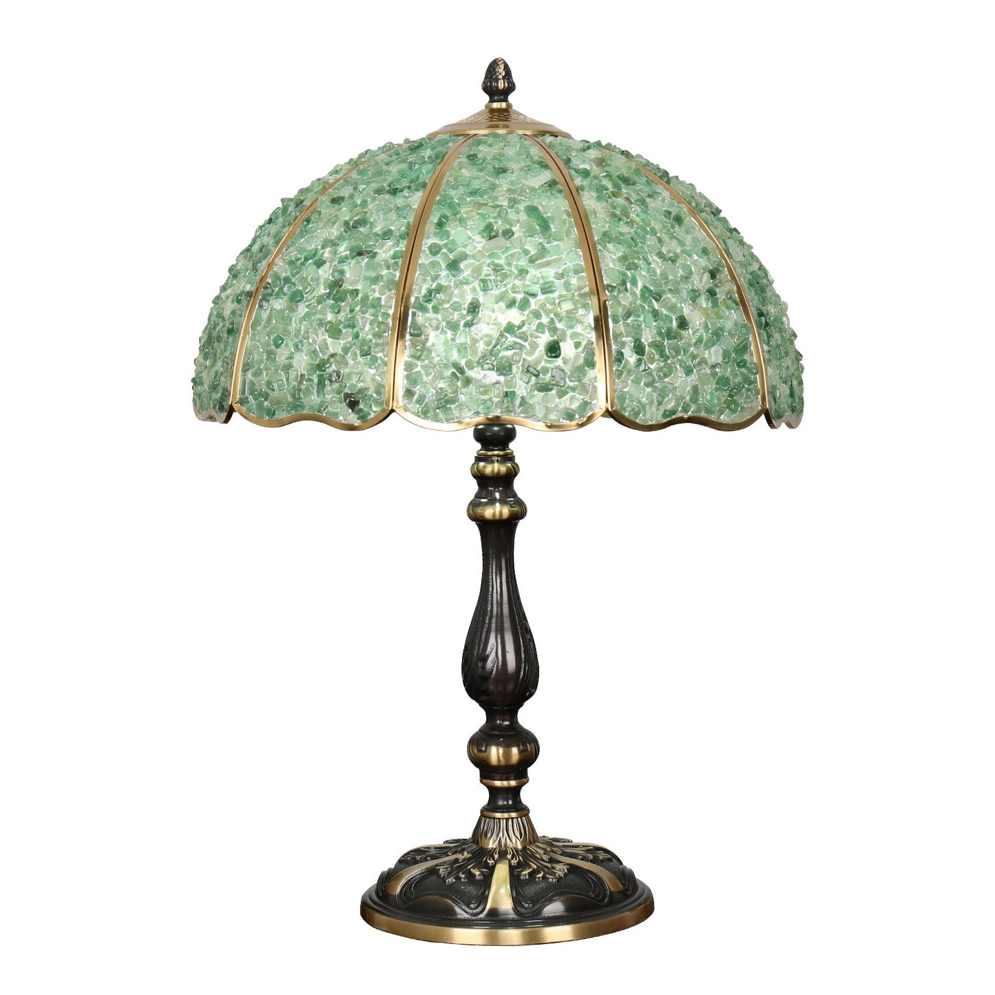 Traditional Vintage Dome Crystal Copper 1-Light Table Lamp For Bedroom