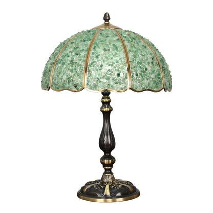 Traditional Vintage Dome Crystal Copper 1-Light Table Lamp For Bedroom