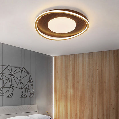 Contemporary Scandinavian Round Iron Aluminum Acrylic LED Flush Mount Ceiling Light For Bedroom