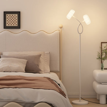 Contemporary Scandinavian Flower Iron Plastic LED Standing Floor Lamp For Living Room