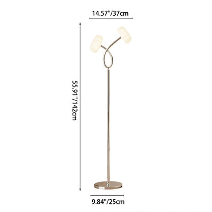 Contemporary Scandinavian Flower Iron Plastic LED Standing Floor Lamp For Living Room