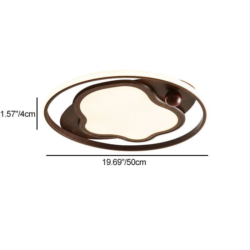 Traditional Vintage Round Iron Acrylic LED Flush Mount Ceiling Light For Bedroom