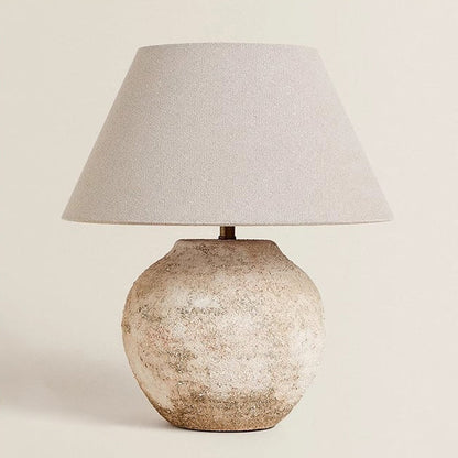 Modern Shabby Chic Frustum Cone Ceramic Fabric 1-Light Table Lamp For Bedroom
