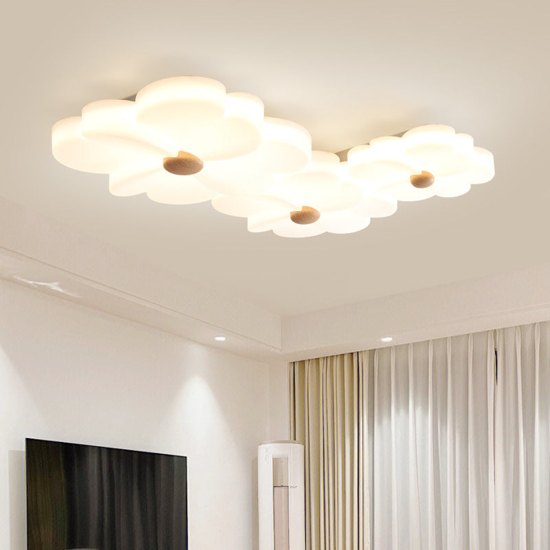 Contemporary Creative Flower String Iron Acrylic LED Flush Mount Ceiling Light For Living Room
