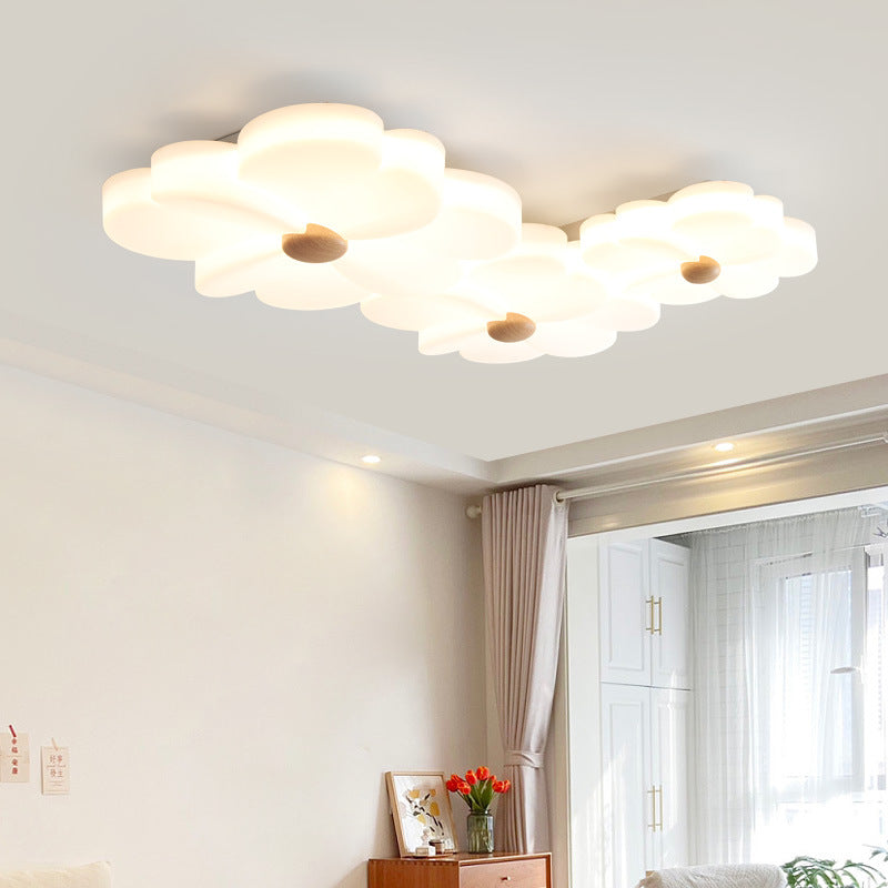 Contemporary Creative Flower String Iron Acrylic LED Flush Mount Ceiling Light For Living Room