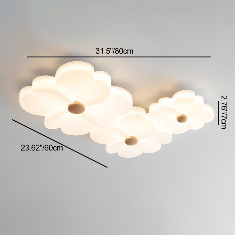 Contemporary Creative Flower String Iron Acrylic LED Flush Mount Ceiling Light For Living Room