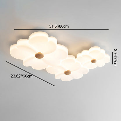 Contemporary Creative Flower String Iron Acrylic LED Flush Mount Ceiling Light For Living Room