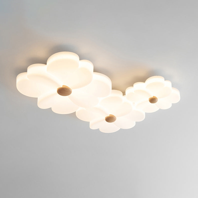 Contemporary Creative Flower String Iron Acrylic LED Flush Mount Ceiling Light For Living Room