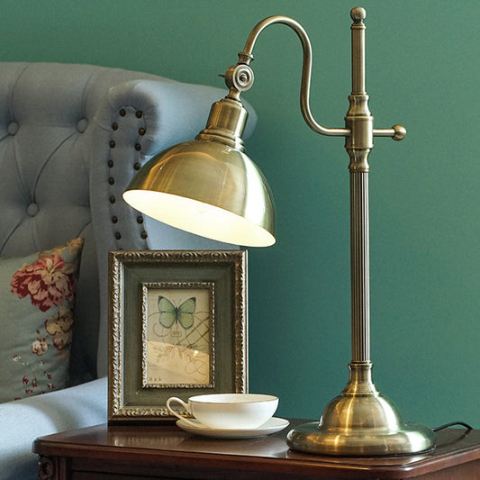 Contemporary Industrial Dome Iron 1-Light Table Lamp For Bedroom