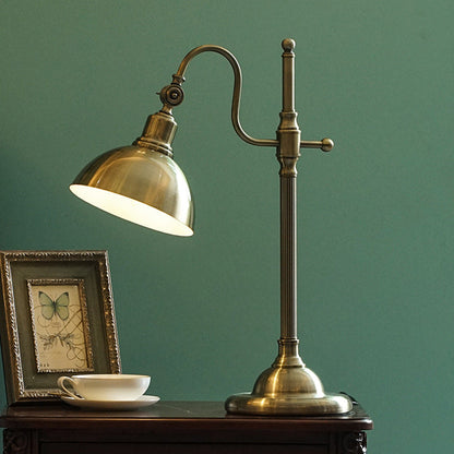 Contemporary Industrial Dome Iron 1-Light Table Lamp For Bedroom