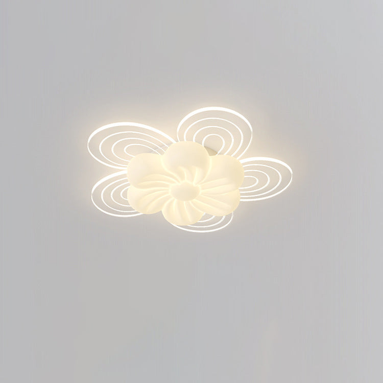 Modern Simplicity Flower Metal Acrylic LED Semi-Flush Mount Ceiling Light For Bedroom
