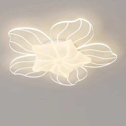 Modern Simplicity Flower Metal Acrylic LED Semi-Flush Mount Ceiling Light For Bedroom