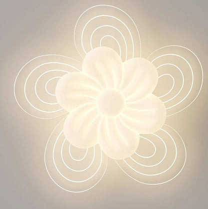 Modern Simplicity Flower Metal Acrylic LED Semi-Flush Mount Ceiling Light For Bedroom