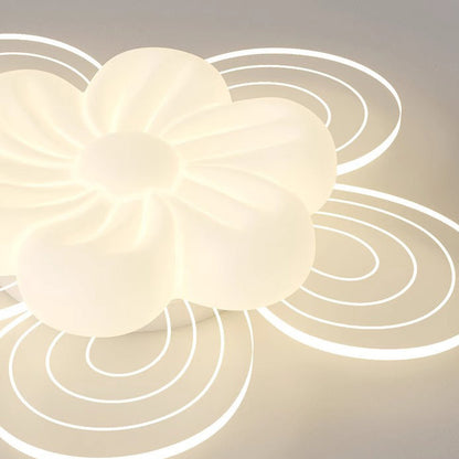 Modern Simplicity Flower Metal Acrylic LED Semi-Flush Mount Ceiling Light For Bedroom