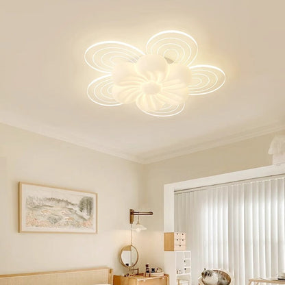 Modern Simplicity Flower Metal Acrylic LED Semi-Flush Mount Ceiling Light For Bedroom
