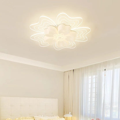 Modern Simplicity Flower Metal Acrylic LED Semi-Flush Mount Ceiling Light For Bedroom