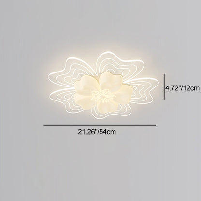 Modern Simplicity Flower Metal Acrylic LED Semi-Flush Mount Ceiling Light For Bedroom