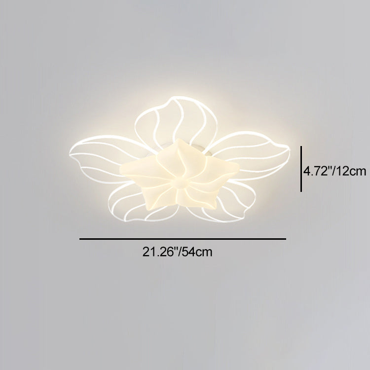 Modern Simplicity Flower Metal Acrylic LED Semi-Flush Mount Ceiling Light For Bedroom