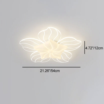Modern Simplicity Flower Metal Acrylic LED Semi-Flush Mount Ceiling Light For Bedroom