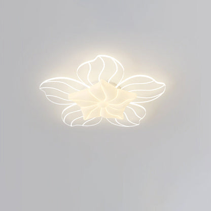Modern Simplicity Flower Metal Acrylic LED Semi-Flush Mount Ceiling Light For Bedroom