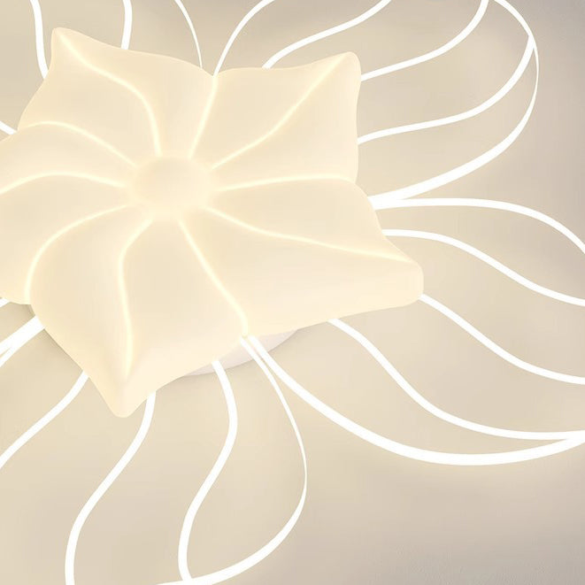 Modern Simplicity Flower Metal Acrylic LED Semi-Flush Mount Ceiling Light For Bedroom