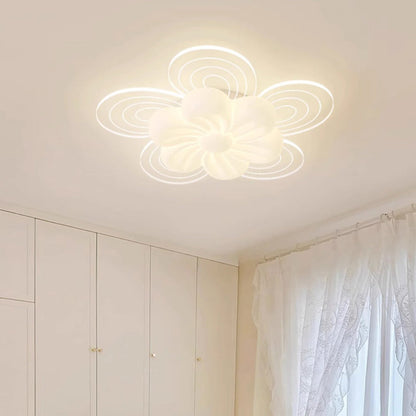 Modern Simplicity Flower Metal Acrylic LED Semi-Flush Mount Ceiling Light For Bedroom