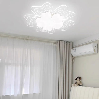 Modern Simplicity Flower Metal Acrylic LED Semi-Flush Mount Ceiling Light For Bedroom