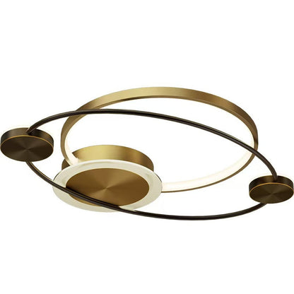 Modern Eclectic Star Ring Copper LED Flush Mount Ceiling Light For Bedroom