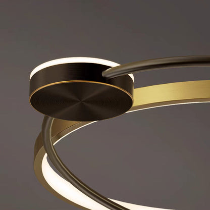 Modern Eclectic Star Ring Copper LED Flush Mount Ceiling Light For Bedroom