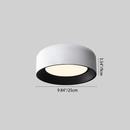 Modern Minimalist Cylinder Iron Acrylic LED Flush Mount Ceiling Light For Bedroom