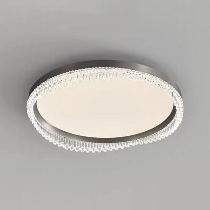 Modern Minimalist Round Aluminum Acrylic LED Flush Mount Ceiling Light For Bedroom