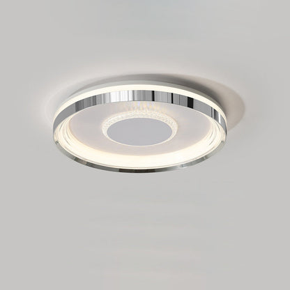 Modern Luxury Round Metal Acrylic LED Flush Mount Ceiling Light For Bedroom